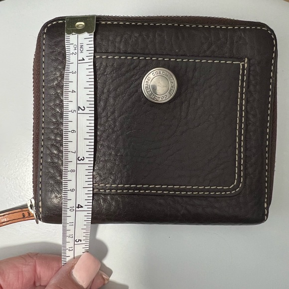 Coach Brown Pebbled Leather Wallet - Picture 12 of 14